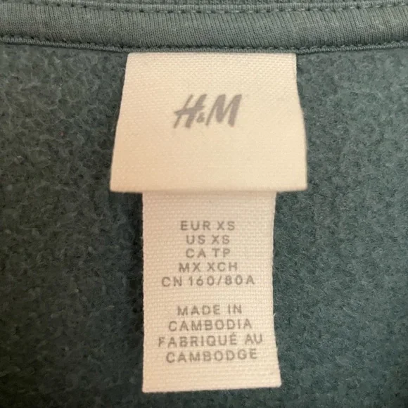 Oversized Green Pullover Sweatshirt Embroidered with “West Coast Surf Club” XS - Picture 4 of 6